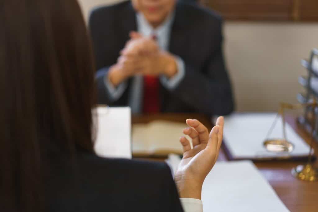 lawyer discussing quiet title action with client